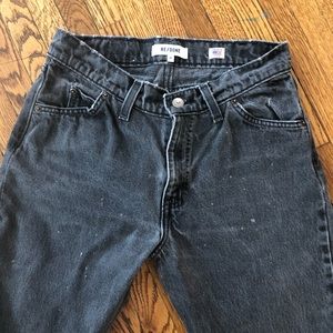 Re/done faded black jeans straight skinny